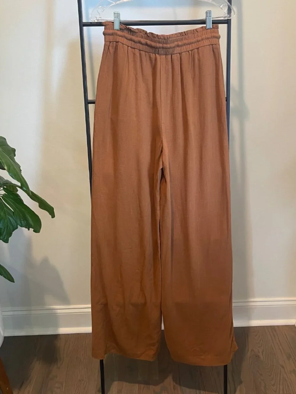 NWT ZARA Linen Brown Trouser, Size Medium